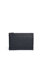 Back View -Click To Enlarge 'Navy Clip' medium perforated logo leather zip pouch