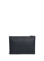 Main View -Click To Enlarge 'Navy Clip' medium perforated logo leather zip pouch