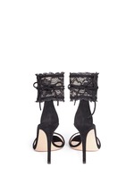 Back View -Click To Enlarge Lace cuff suede sandals