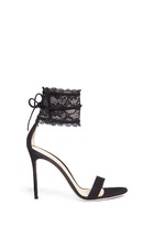 Main View -Click To Enlarge Lace cuff suede sandals