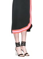 Figure View -Click To Enlarge Lace cuff suede sandals