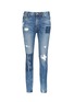 Main View - Click To Enlarge Main View - Click To Enlarge - Tortoise - Patchwork straight leg selvedge jeans
