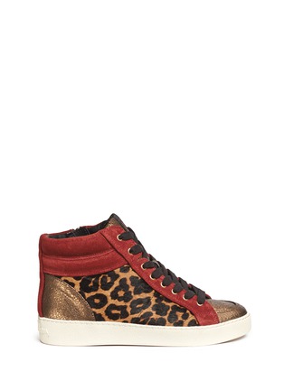 Main View - Click To Enlarge Main View - Click To Enlarge - Sam Edelman - 'Britt' leopard calf hair leather combo sneakers