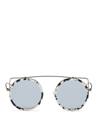 Main View - Click To Enlarge Main View - Click To Enlarge - Stephane + Christian - 'Reo' wire cat ear shell effect acetate mirror sunglasses
