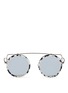 Main View - Click To Enlarge Main View - Click To Enlarge - Stephane + Christian - 'Reo' wire cat ear shell effect acetate mirror sunglasses