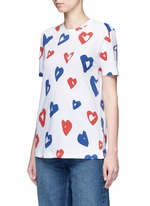 Front View -Click To Enlarge 'Heart' print jersey T-shirt