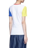 Back View -Click To Enlarge 'Score' colourblock sleeve cotton jersey T-shirt