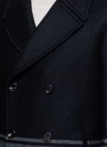Detail View -Click To Enlarge Stripe embellished double breasted peacoat