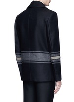 Back View -Click To Enlarge Stripe embellished double breasted peacoat