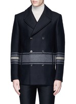 Main View -Click To Enlarge Stripe embellished double breasted peacoat