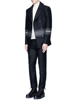 Figure View -Click To Enlarge Stripe embellished double breasted peacoat