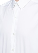 Detail View -Click To Enlarge Side tie stretch cotton poplin shirt