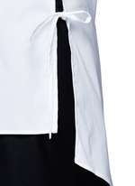 Detail View -Click To Enlarge Side tie stretch cotton poplin shirt