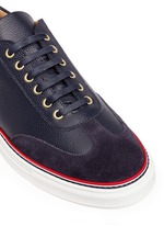 Detail View -Click To Enlarge Suede toe leather sneakers