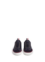 Front View -Click To Enlarge Suede toe leather sneakers