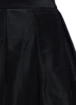 Detail View -Click To Enlarge Pleat front silk faille flare midi skirt