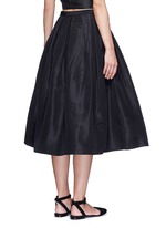 Back View -Click To Enlarge Pleat front silk faille flare midi skirt