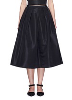 Main View -Click To Enlarge Pleat front silk faille flare midi skirt