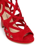 Detail View -Click To Enlarge 'Ella' cutout suede caged sandals