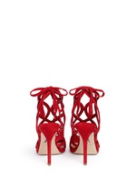 Back View -Click To Enlarge 'Ella' cutout suede caged sandals