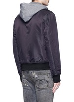 Back View -Click To Enlarge Jersey hood nylon zip flight jacket