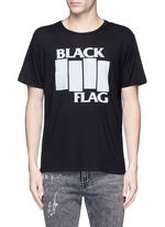 Main View -Click To Enlarge 'BLACK FLAG' Japanese cotton-cashmere T-shirt