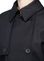 Detail View -Click To Enlarge Belted cotton midi trench coat