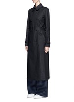 Front View -Click To Enlarge Belted cotton midi trench coat