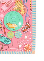 Detail View -Click To Enlarge 'Bedroom Floor' silk crepe de Chine scarf
