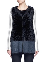 Click To Enlarge Reversible mesh embossed Alpine lambskin shearling gilet