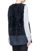 Back View -Click To Enlarge Reversible mesh embossed Alpine lambskin shearling gilet
