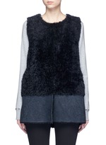 Main View -Click To Enlarge Reversible mesh embossed Alpine lambskin shearling gilet