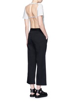 Figure View -Click To Enlarge Cropped twill wide leg pants