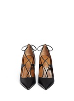 Front View -Click To Enlarge 'Christy' lace up nappa leather pumps