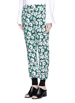 Front View -Click To Enlarge Margarita flower print crepe pants