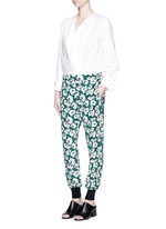 Figure View -Click To Enlarge Margarita flower print crepe pants