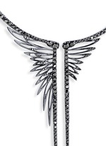 Figure View -Click To Enlarge Black diamond 9k gold wing necklace