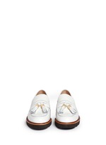 Front View -Click To Enlarge 'Manila' tassel tie spazzolato leather loafers