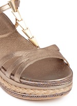 Detail View -Click To Enlarge 'Ornamental' metallic jute trim leather platform sandals