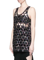 Front View -Click To Enlarge Sequinned star cutout tank top