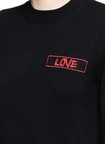 Detail View -Click To Enlarge 'Love' embroidery patch cashmere sweater