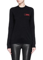 Main View -Click To Enlarge 'Love' embroidery patch cashmere sweater