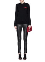Figure View -Click To Enlarge 'Love' embroidery patch cashmere sweater