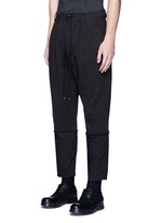 Front View -Click To Enlarge Poplin cuff pleated twill pants