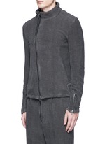 Front View -Click To Enlarge Textured cotton zip jacket