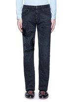Detail View -Click To Enlarge Bird embroidery slim fit jeans