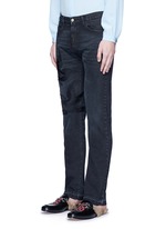 Front View -Click To Enlarge Bird embroidery slim fit jeans