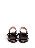 Front View -Click To Enlarge Lace-up leather slingback wedge platform sandals