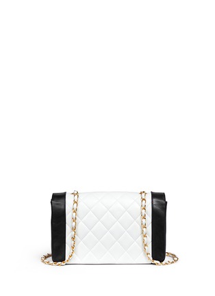 Click To Zoom What Goes Around Comes Around - Vintage Chanel bicolour quilted lambskin leather flap bag