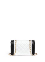Back View -Click To Enlarge Vintage Chanel bicolour quilted lambskin leather flap bag